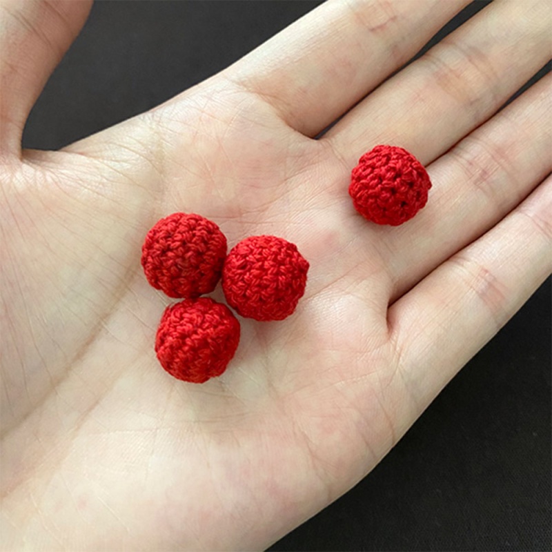 0.5inch(12mm) Mini Crochet Ball Red - Click Image to Close